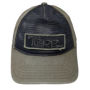 Thor Snapback Cap Green One Size Adjustable Embroidered Vented Holes Outdoor